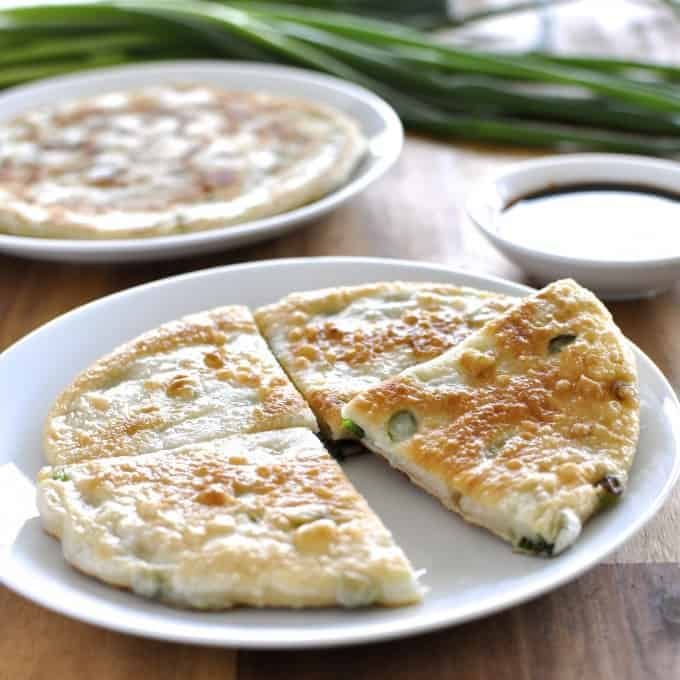 Scallion Shallot Pancakes - my favourite Chinese restaurant treat at home! Flaky and chewy inside, golden crisp exterior. Easy!