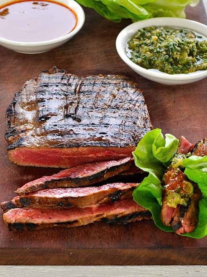 Marinated grilled beef wrapped in lettuce leaves by the famous David Chang of Momofuku is so easy to make. Amazing flavours!