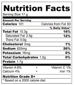 Spicy Parmesan Party Popcorn Nutrition