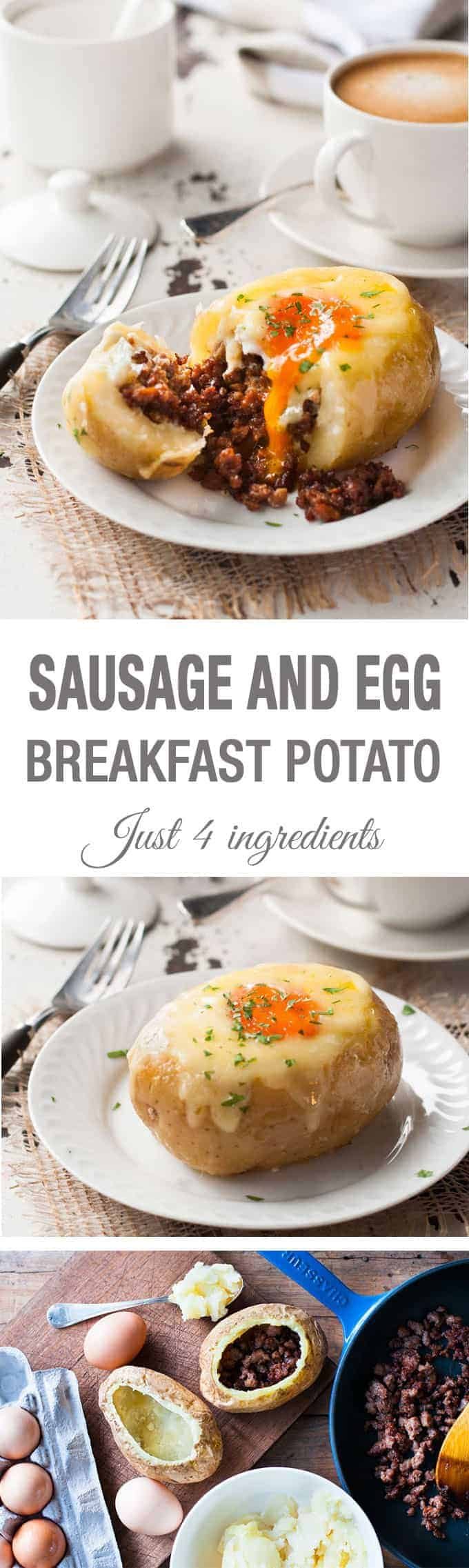Sausage & Egg Breakfast Potato Skins - a new way to serve up your breakfast favorites! Great for feeding a crowd.