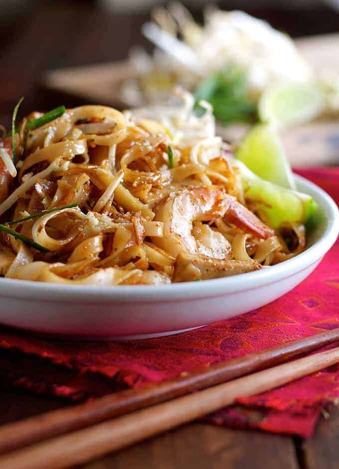 Closeup of Shrimp Pad Thai