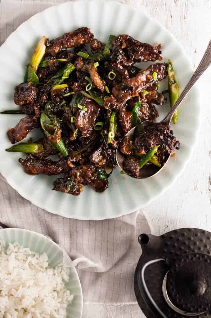 Crispy Sticky Mongolian Beef - PF Chang's copycat, done right! Less oil, all the flavor and not stickly sweet. Easy!