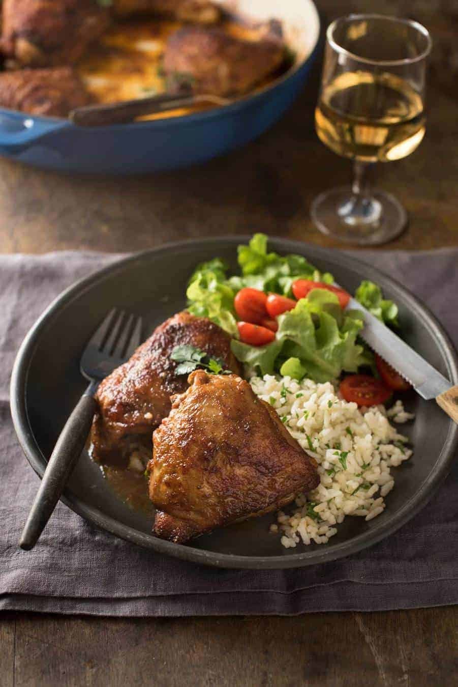 Peruvian Roast Chicken - the marinade is simple but packs a flavour punch! And the rice is absolutely irresistible!