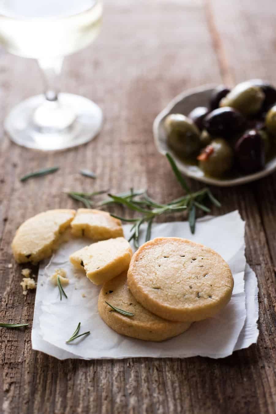 Parmesan Shortbread Biscuit - Butter, flour and parmesan (rosemary optional) is all you need to make these perfectly buttery, crumbly shortbread biscuits.