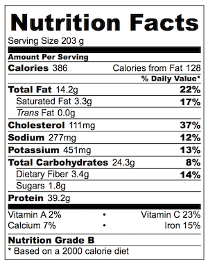 Mexican Grilled Chicken Taco Nutrition