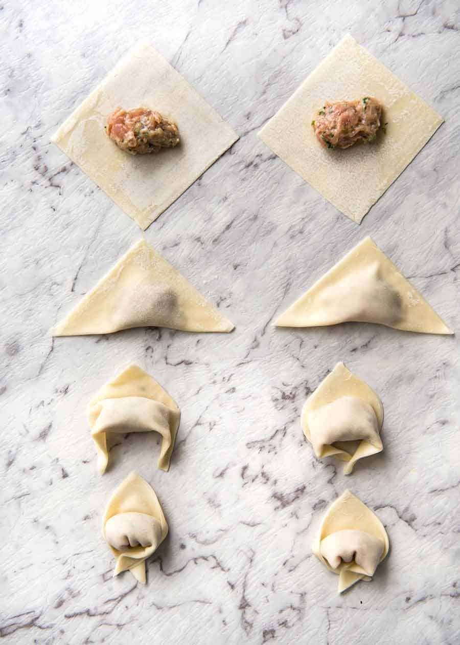 How to make Wontons // How to wrap wontons
