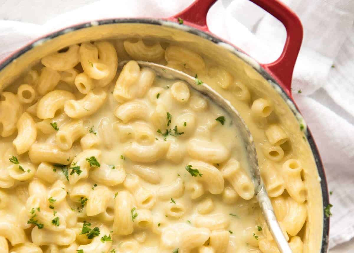 This Stovetop Macaroni and Cheese is all made in one pot! The sauce is incredibly silky, cheesy and the pasta is cooked to perfection. On the table in 20 minutes! recipetineats.com