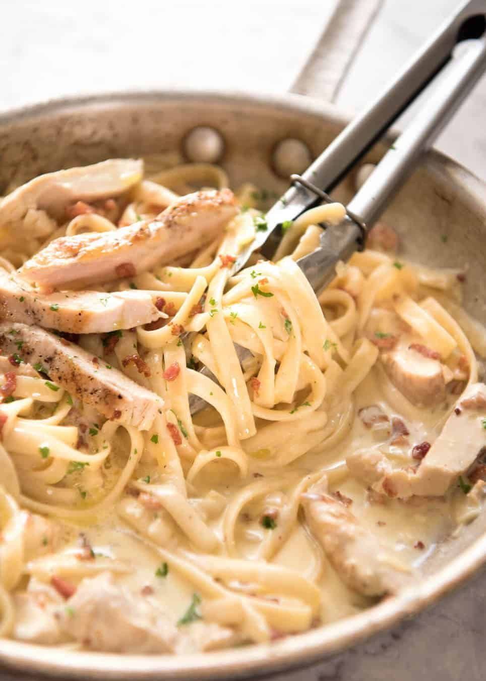 Creamy Chicken and Bacon Pasta - for all those days when nothing but a creamy pasta will do. www.recipetineats.com