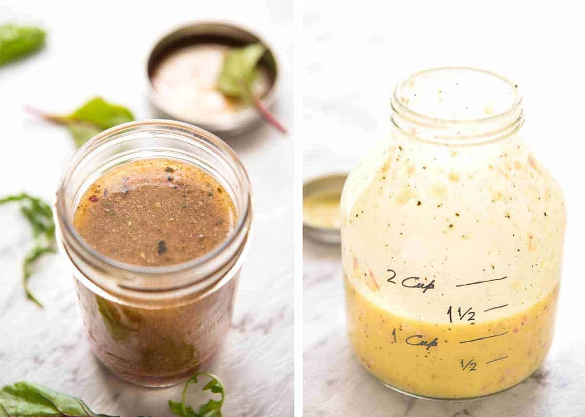 Easy Salad Dressing Recipes - Long Shelf Life, Ready To Use - Italian Salad Dressing and French Vinaigrette www.recipetineats.com