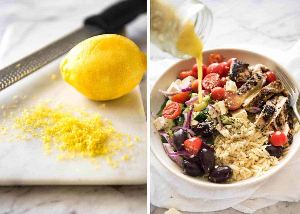 Greek Lemon Orzo Salad (Risoni) - All the fixings of a Greek Salad tossed through orzo / risoni and dressed with a gorgeous zesty lemon vinaigrette. www.recipetineats.com