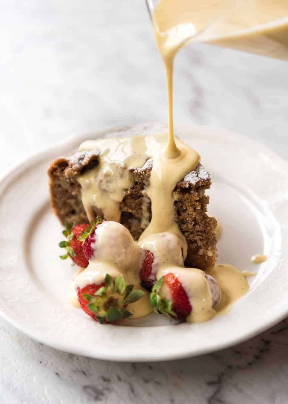 A classic, easy custard made using only egg as the thickener, no cornflour. Also known as Creme Anglaise, this is rich and stunning! www.recipetineats.com