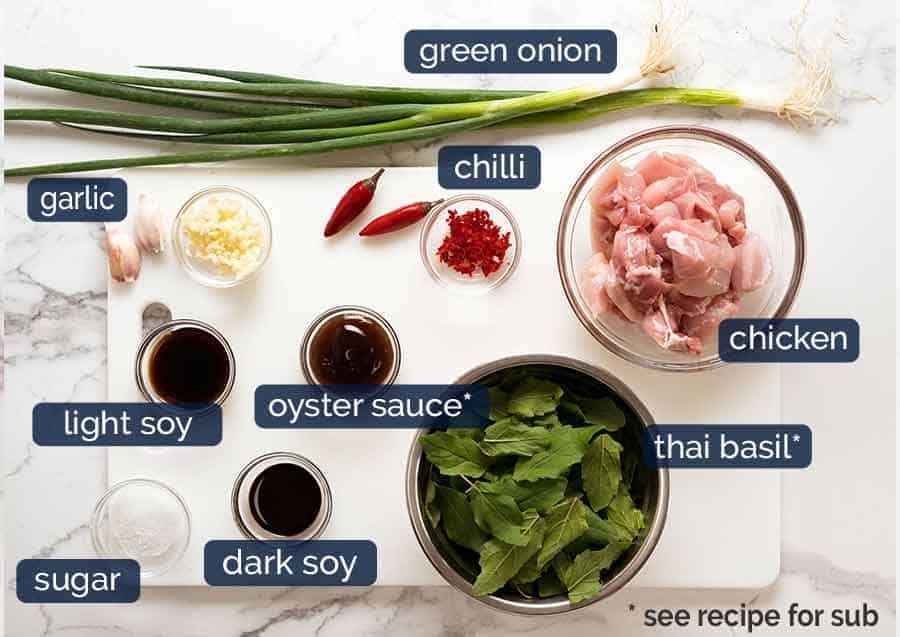 What goes in spicy chilli Thai Basil Chicken