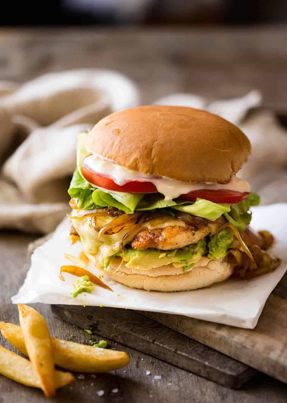 Super tasty, quick Chicken Burger recipe made with chicken breast. It's all in the seasoning! Great for grilling too. recipetineats.com
