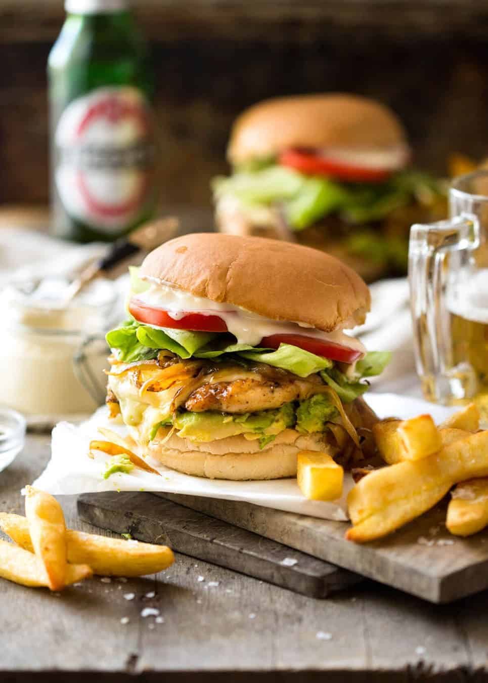 Super tasty, quick Chicken Burger recipe made with chicken breast. It's all in the seasoning! Great for grilling too. recipetineats.com