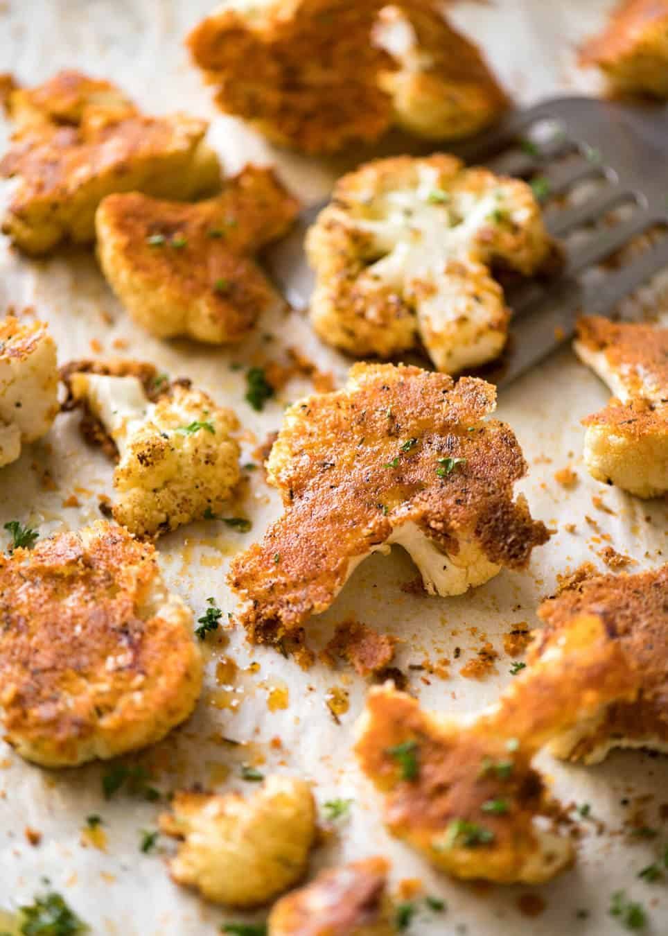 Try this Roasted Parmesan Crusted Cauliflower for dinner tonight! Serve it as a side or as a main meal, or how about as a healthy, low carb snack at a gathering? It's quick, easy and off-the-charts delicious! recipetineats.com