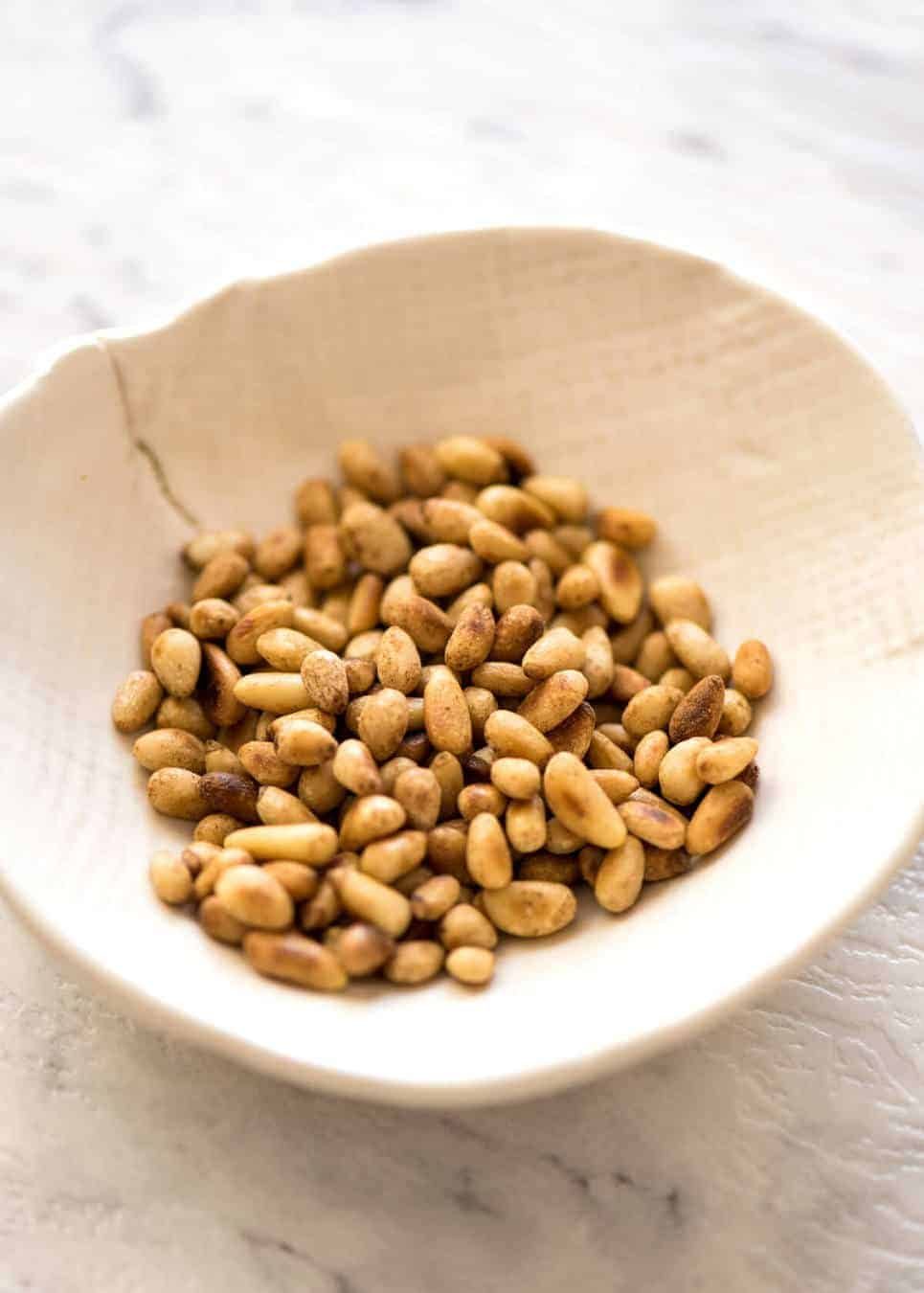 Pine Nuts for Roast Pumpkin, Spinach & Feta Salad www.recipetineats.com