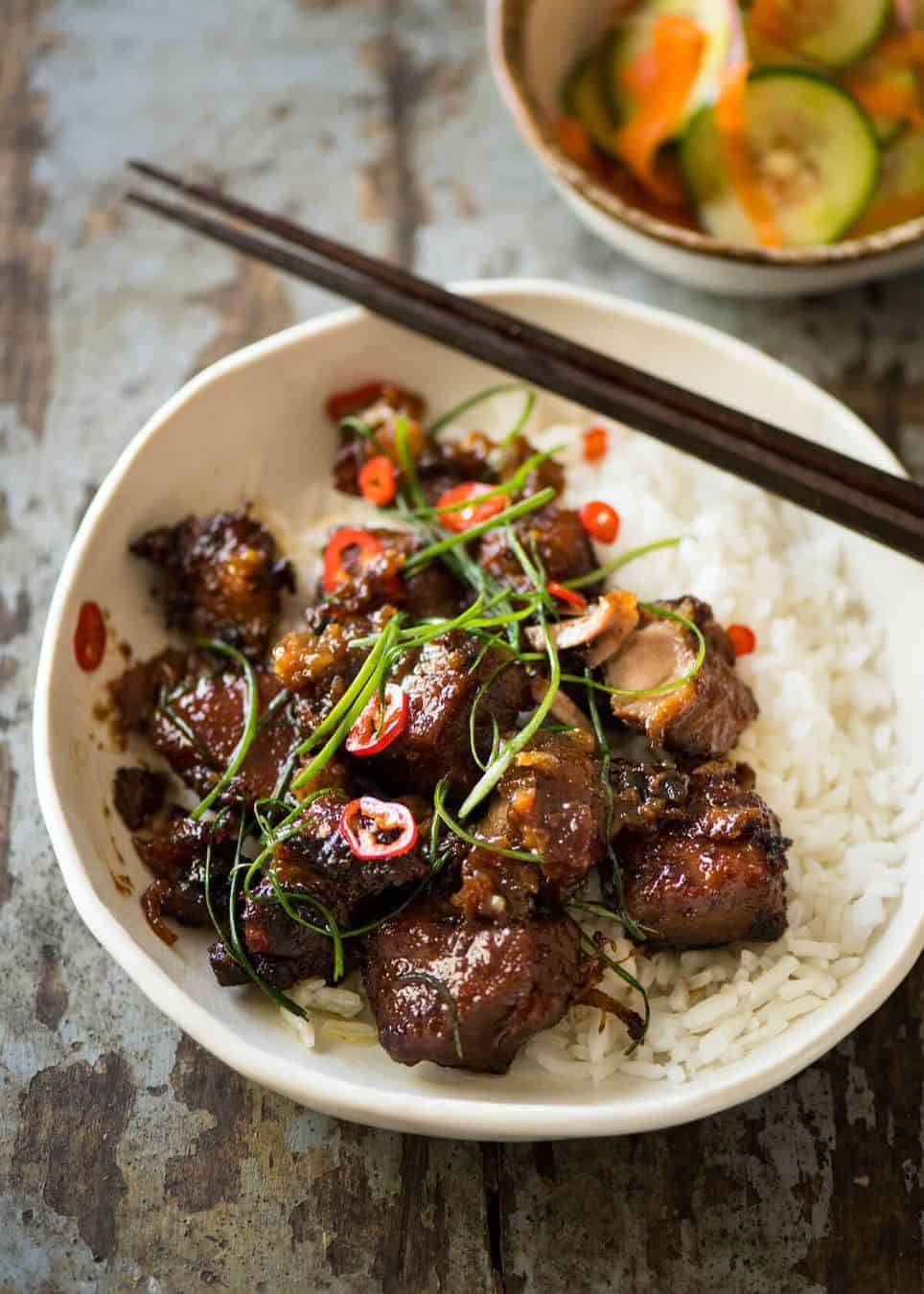 Vietnamese Caramel Pork is a simple, magical recipe - tender pork in a sweet savoury glaze and no hunting down unusual ingredients! www.recipetineats.com