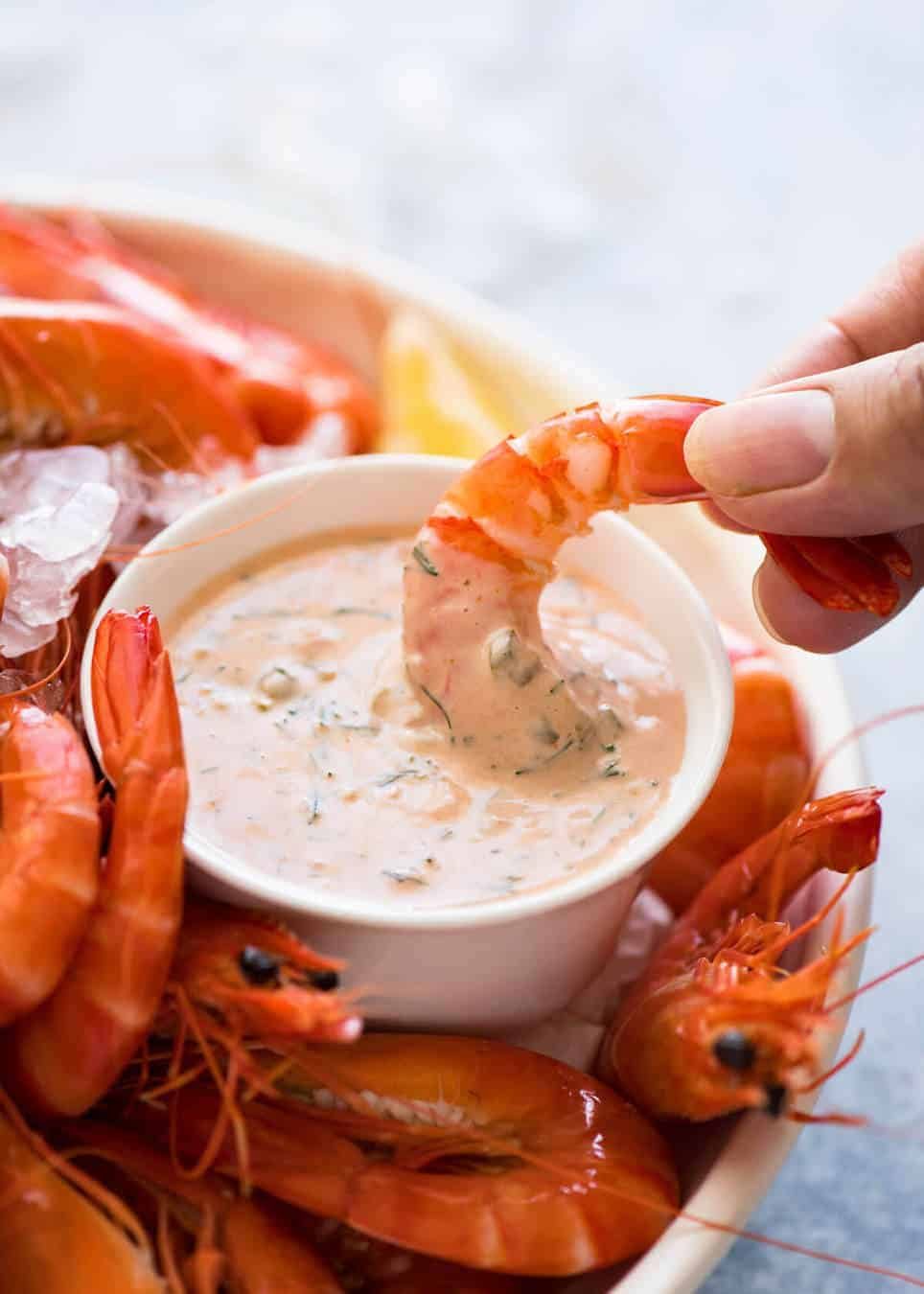 Our favourite Dipping Sauce for Prawns (Shrimp), essentially a jacked up Marie Rose / Thousand Island sauce. recipetineats.com