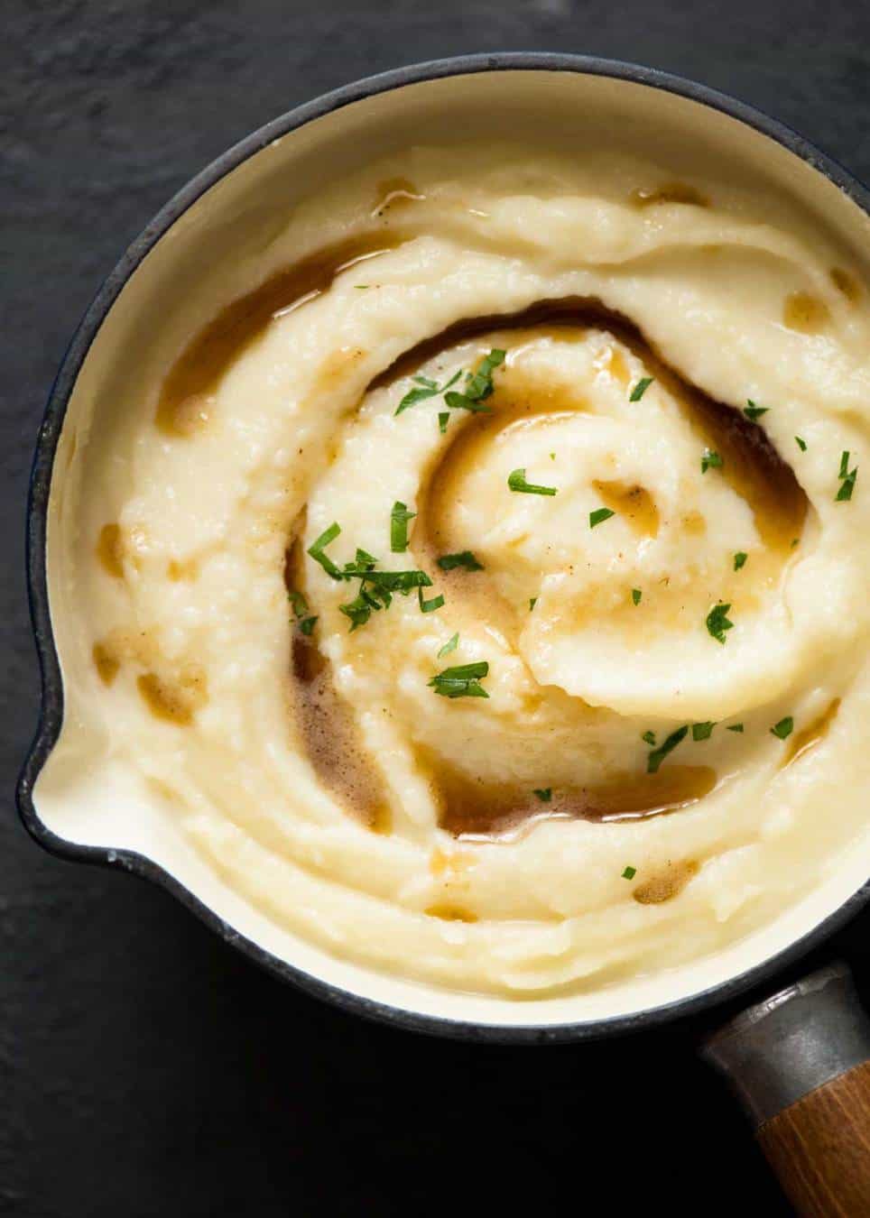 Cauliflower Mash with Browned Butter is a spectacular low-carb option to mashed potato. That browned butter really makes it!