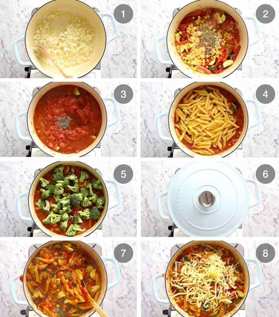 How to make One Pot Vegetable Pasta (healthy pasta recipe)
