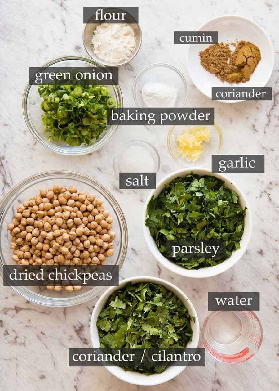 What goes in falafel