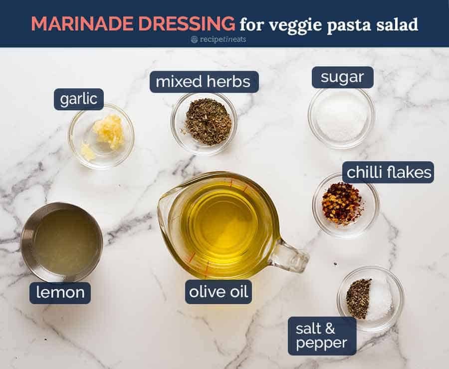 Ingredients for vegetable marinade