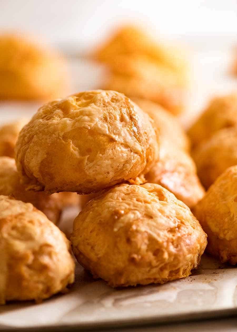 Close up of Gougeres (Cheese Puffs)