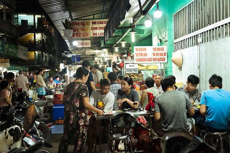 Street food ghetto in Ho Chi Minh City, Vietnam