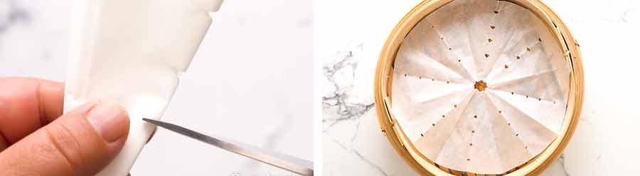 How to make perforated paper liner for bamboo steamers