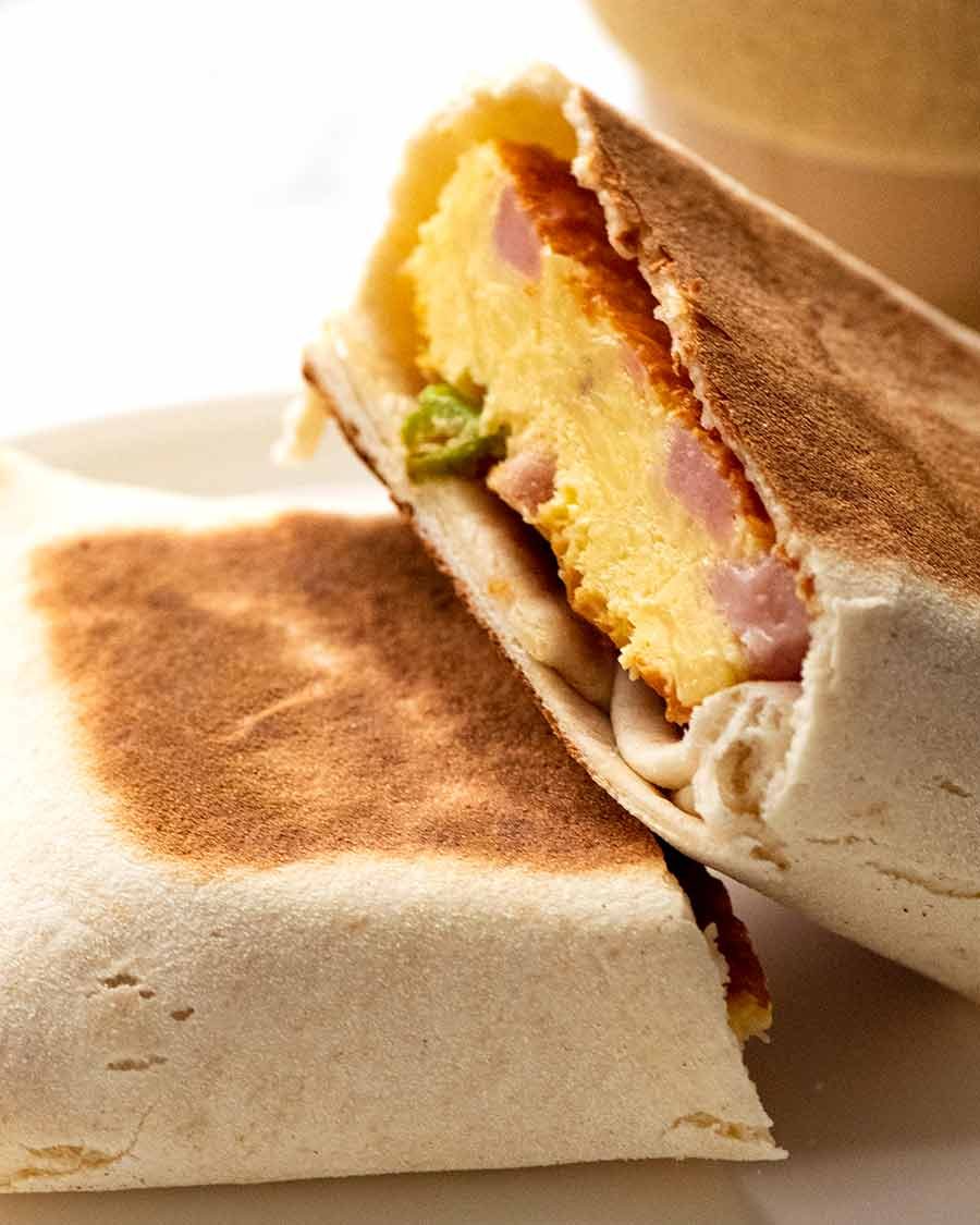 Crustless Quiche Ham and Cheese Burrito