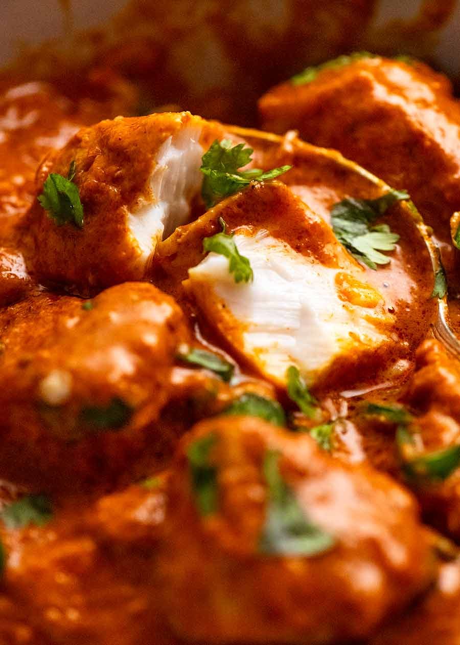 Showing juicy inside of fish for Goan Fish Curry