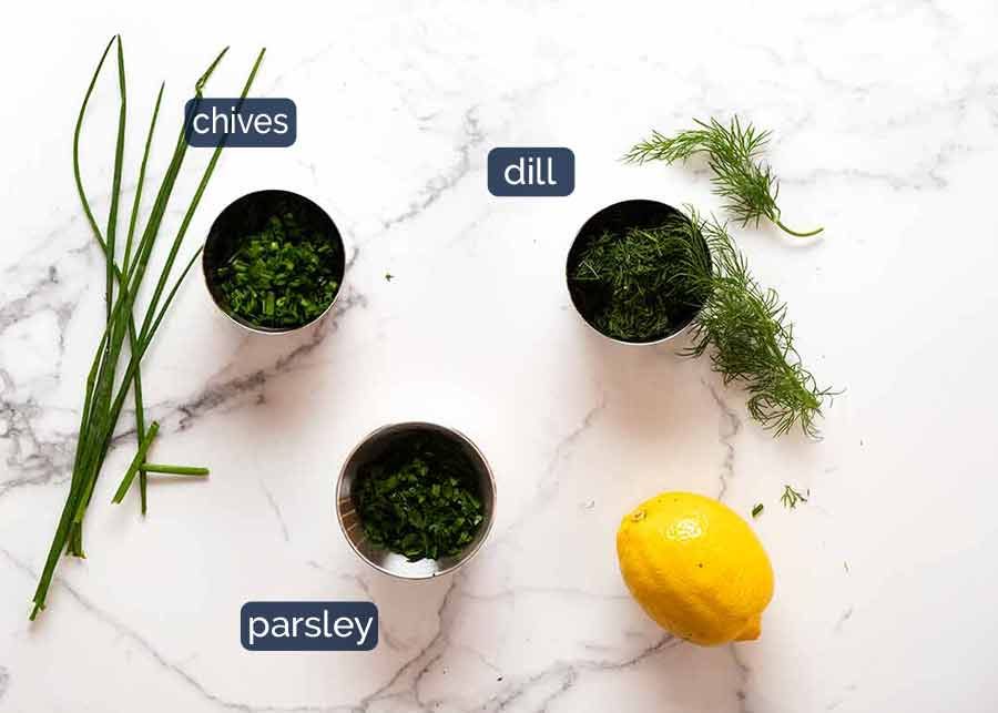 Herbs and lemon for creamy risotto