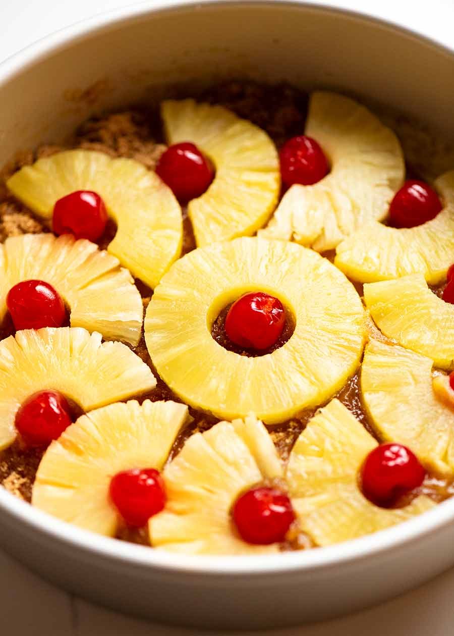 Making Pineapple Upside Down Cake