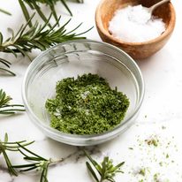 Bowl of rosemary salt