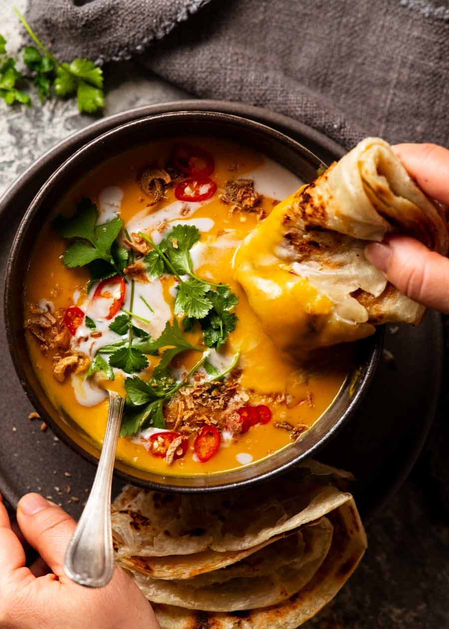 Eating Thai Coconut Pumpkin Soup