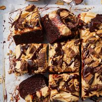 Chocolate peanut butter cake photo