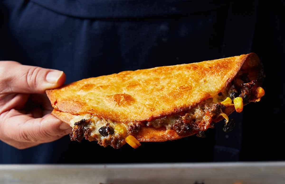 Crispy quesadillas baked in the oven