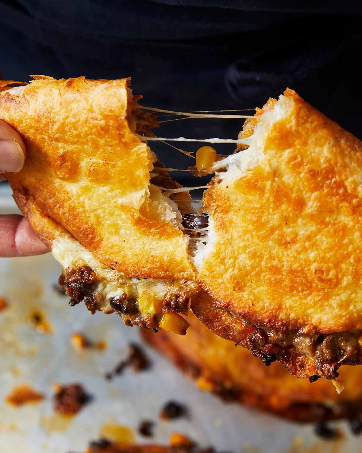 Crispy quesadillas baked in the oven