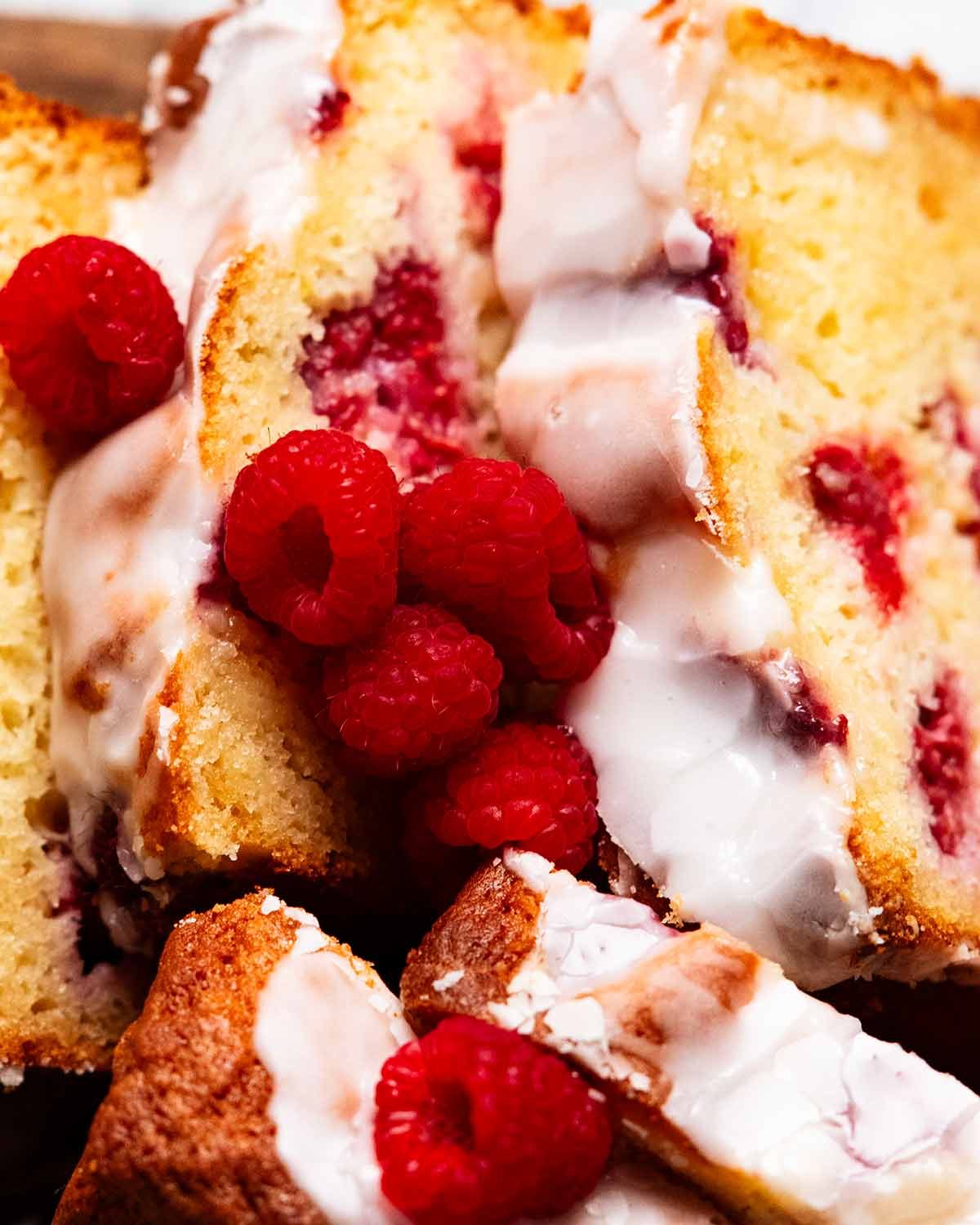 White chocolate raspberry loaf (quick bread)