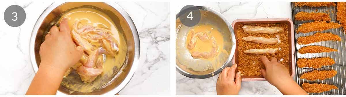 How to make Crunchy chicken taco fingers