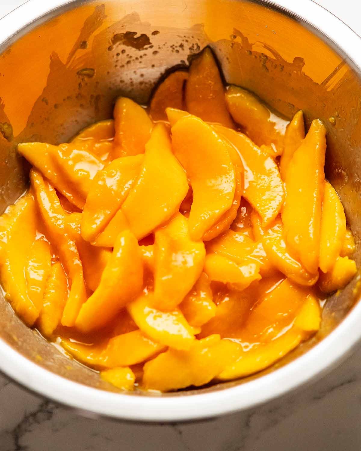 Mango bars with lime drizzle