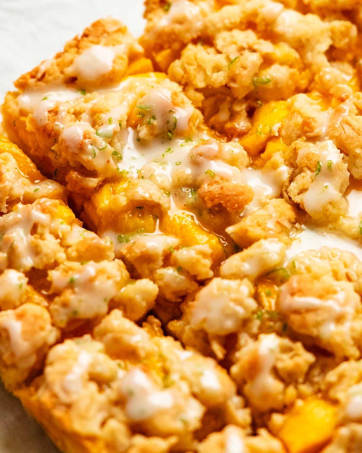 Mango bars with lime drizzle