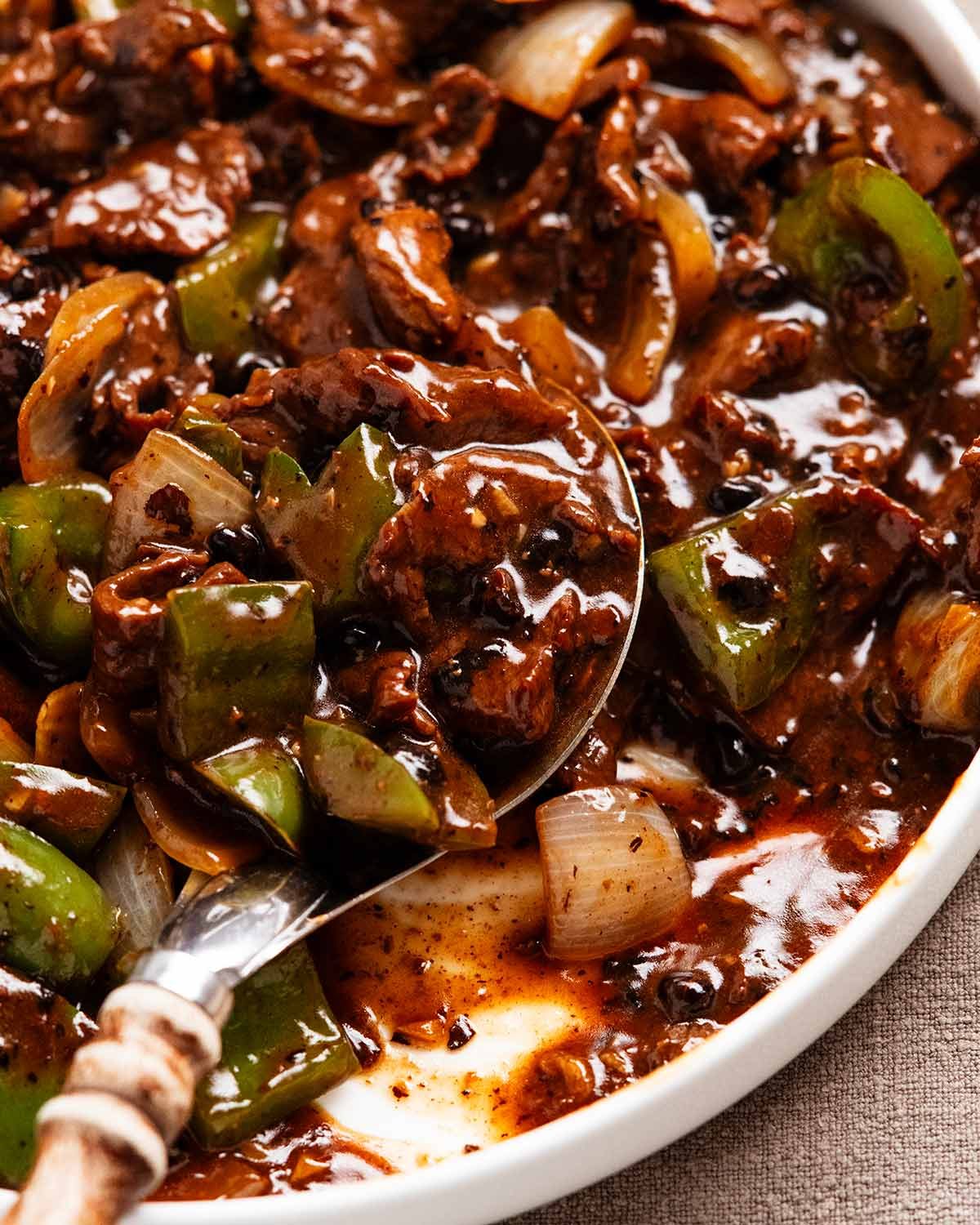 Beef in black bean sauce