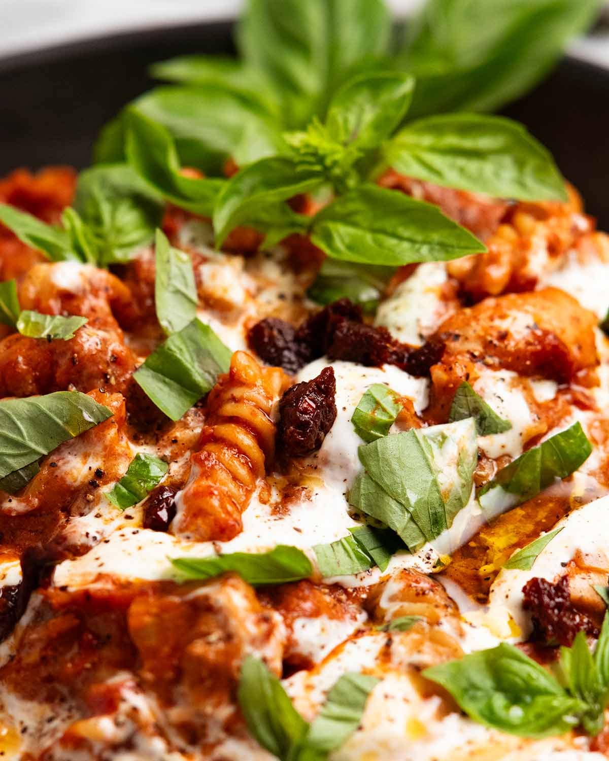 One pot whipped ricotta chicken pasta