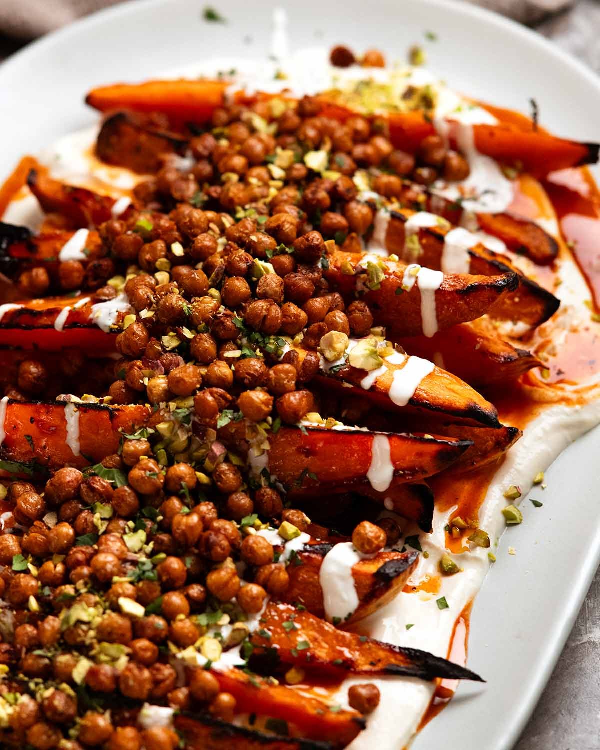 Maple sweet potato salad with whipped tahini