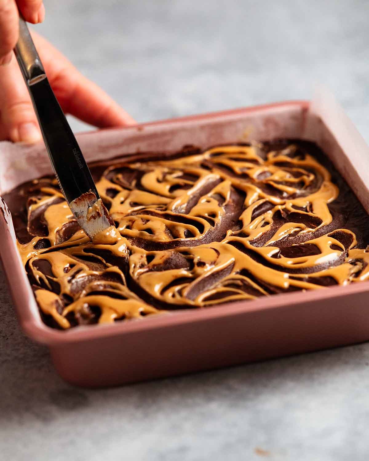 Peanut butter stuffed brownies